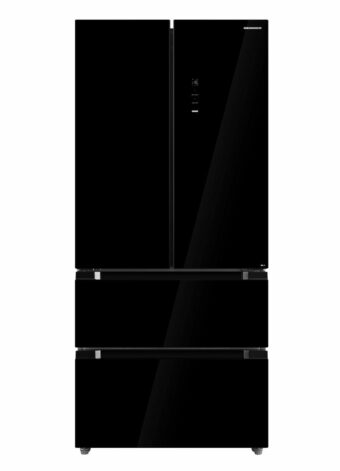 COMBINA FRIGORIFICA FRENCH DOOR HEINNER HCFD-M516INVHGBKE++, Clasa E, 516L, No Frost, Compresor Inverter, Display LED cu Touch, H 190cm, Sticla neagra
