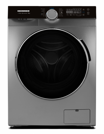 MASINA DE SPALAT RUFE HEINNER HWM-M1014IVKSA+++, Clasa A, 10Kg, 1400RPM, Motor inverter, 14 programe, Control Touch, Display digital, Argintiu